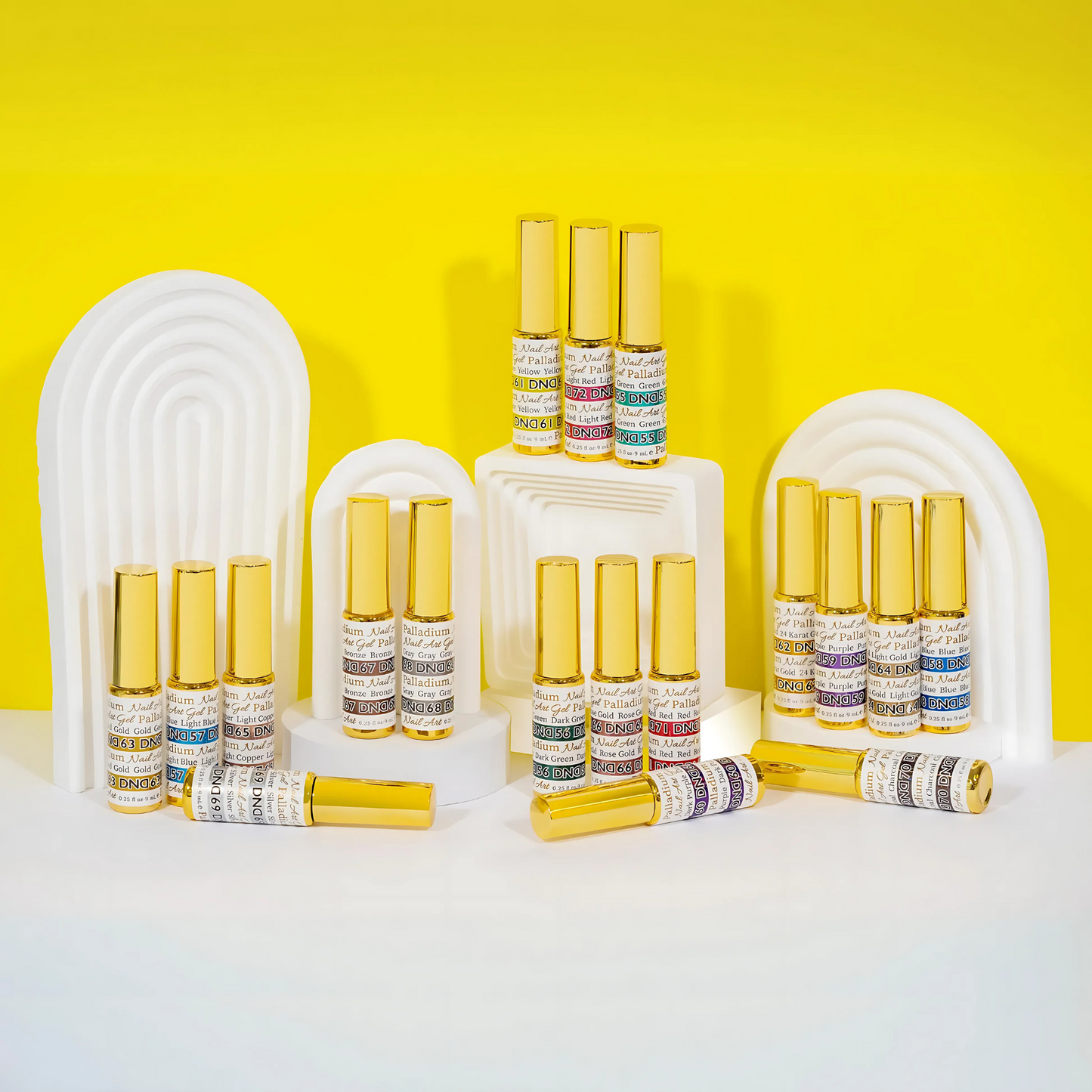 DND Nail Art Gel Liner 18pc Bundle - Palladium