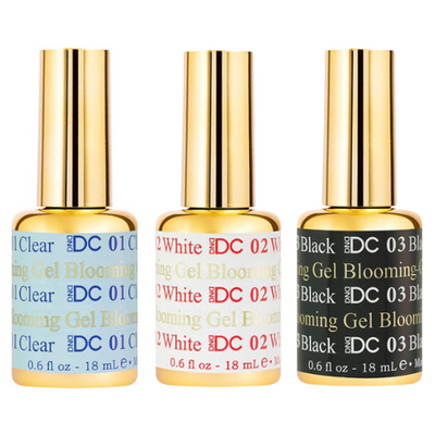 Clear, White & Black Blooming Gel Bundle by DND DC