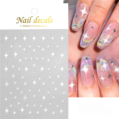 Nail Art Sticker - Starlight White