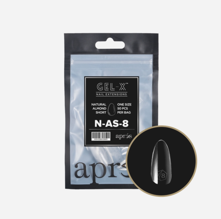 Natural Short Almond 2.0 Refill Tips Size #8 By Apres