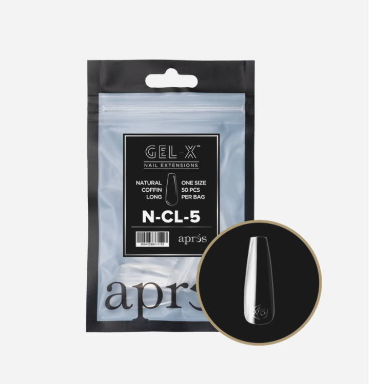 Natural Long Coffin 2.0 Refill Tips Size #5 By Apres
