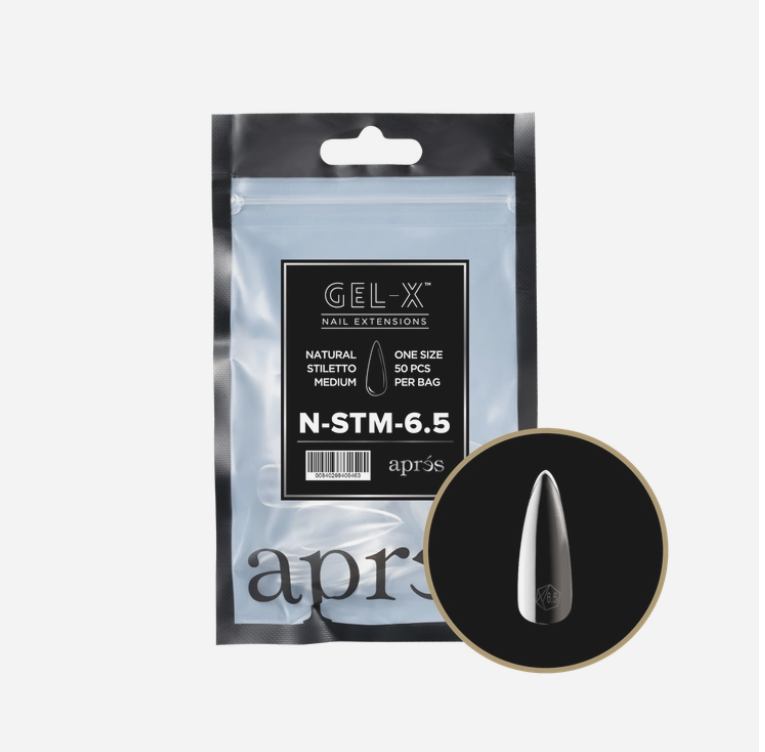 Natural Medium Stiletto 2.0 Refill Tips Size #6.5 By Apres