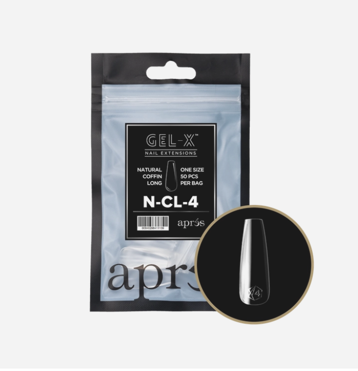 Natural Long Coffin 2.0 Refill Tips Size #4 By Apres