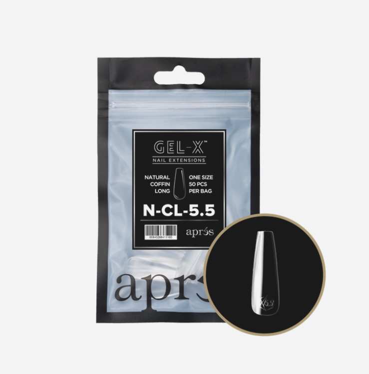 Natural Long Coffin 2.0 Refill Tips Size #5.5 By Apres