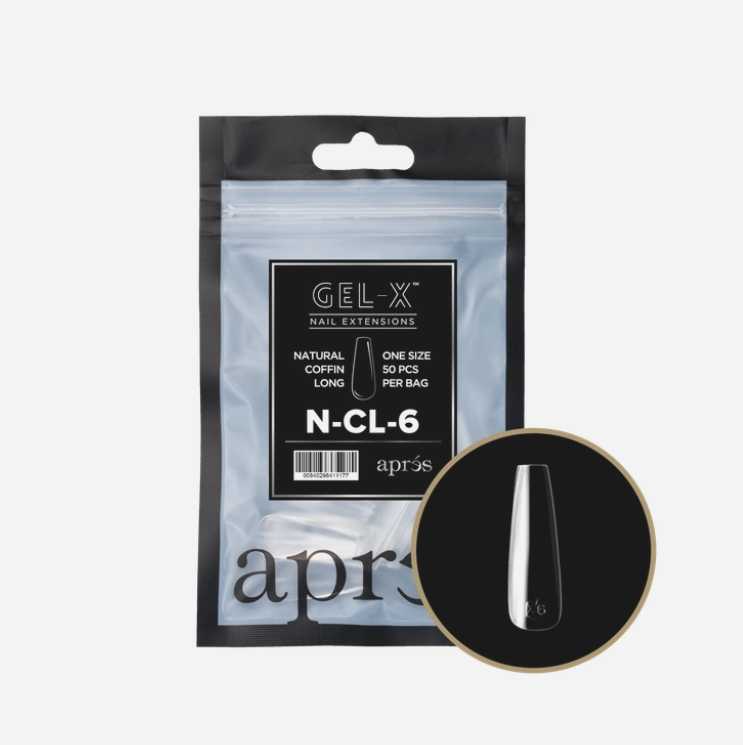Natural Long Coffin 2.0 Refill Tips Size #6 By Apres