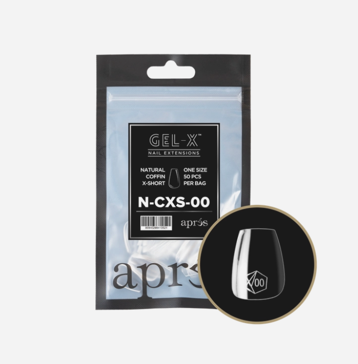 Apres Gel-X Refill Tips 2.0 (50pcs) - Natural Extra Short Coffin
