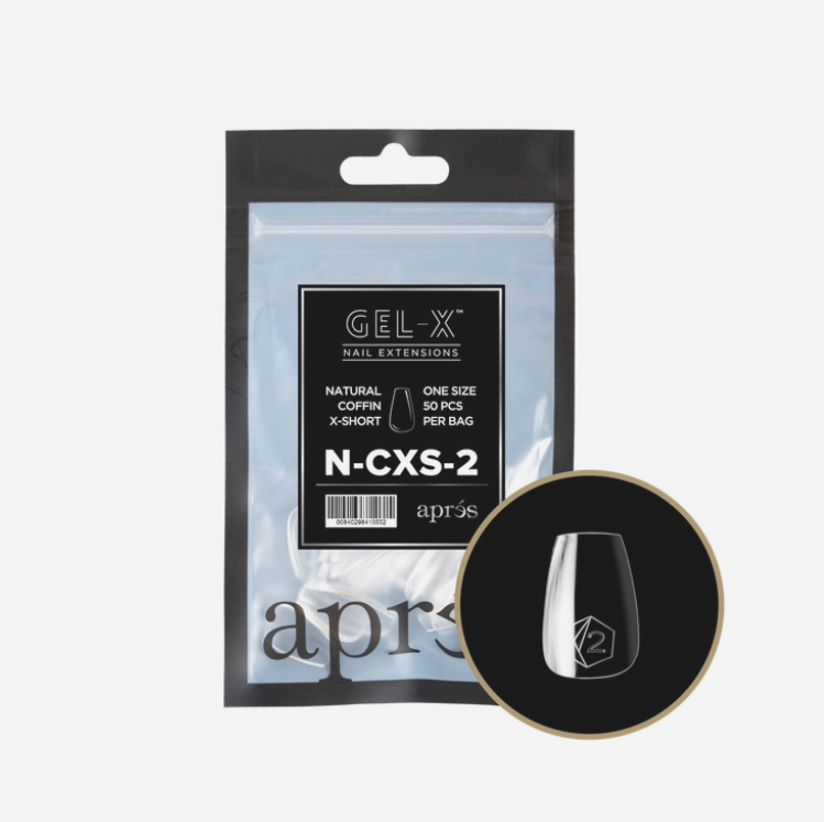 Apres Gel-X Refill Tips 2.0 (50pcs) - Natural Extra Short Coffin