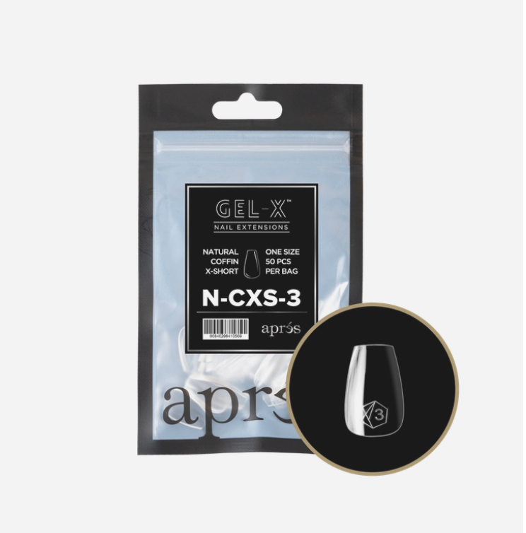 Apres Gel-X Refill Tips 2.0 (50pcs) - Natural Extra Short Coffin