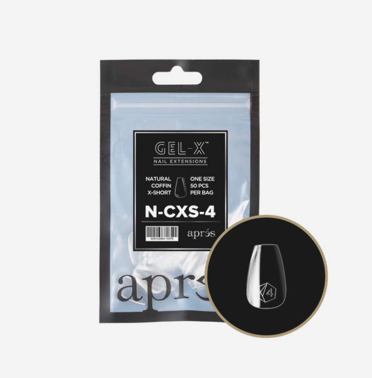 Apres Gel-X Refill Tips 2.0 (50pcs) - Natural Extra Short Coffin