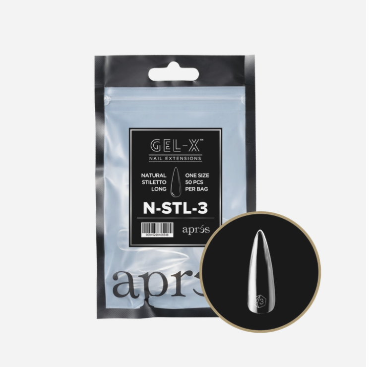 Natural Long Stiletto 2.0 Refill Tips Size #3 By Apres