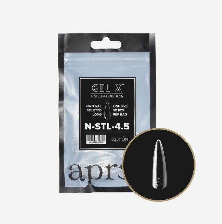 Natural Long Stiletto 2.0 Refill Tips Size #4.5 By Apres