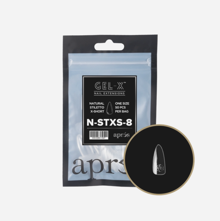 Apres Natural Gel-X Extra Short Stiletto 2.0 Tips 50pc #8