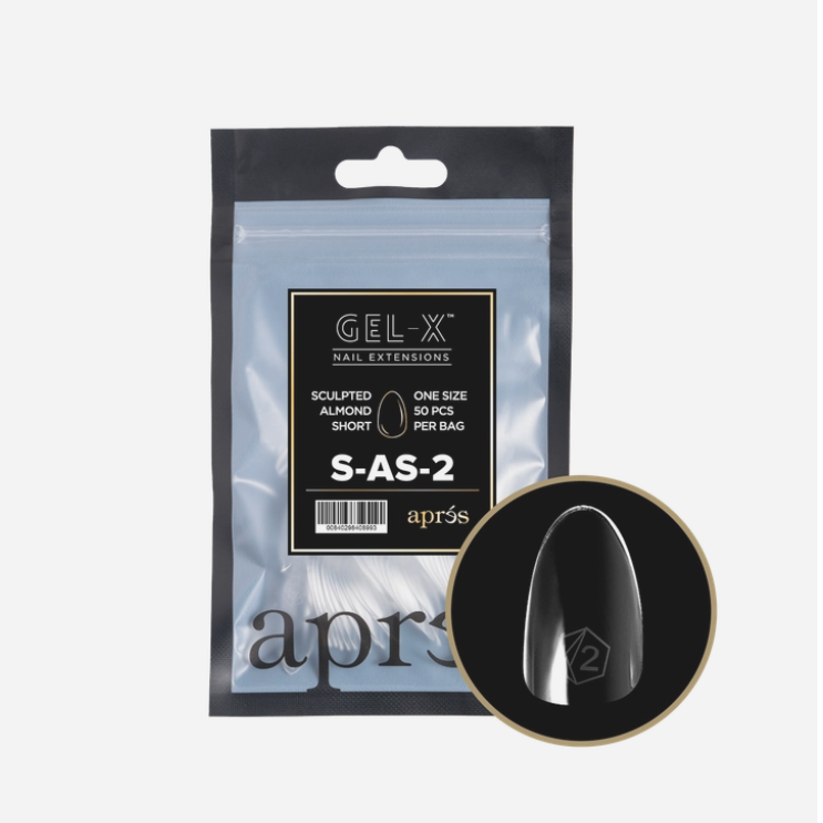 Sculpted Short Almond 2.0 Refill Tips Size #2 By Apres 