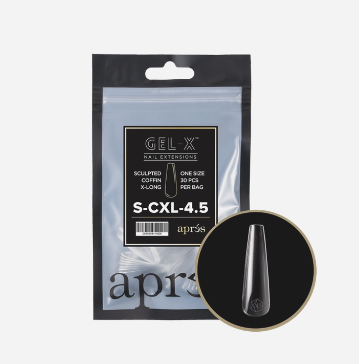 Apres Sculpted Gel-X Extra Long Coffin Tips 30pc #4.5