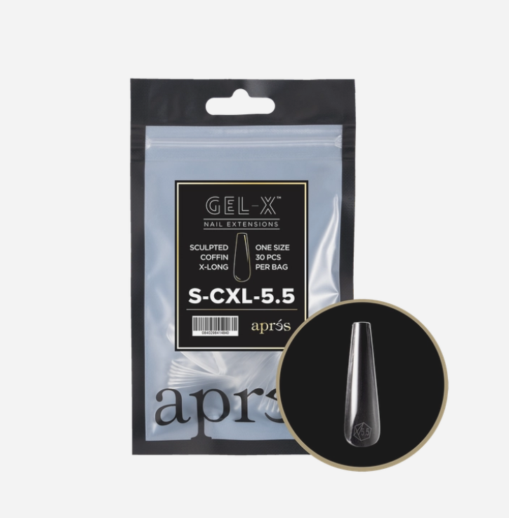 Apres Sculpted Gel-X Extra Long Coffin Tips 30pc #5.5