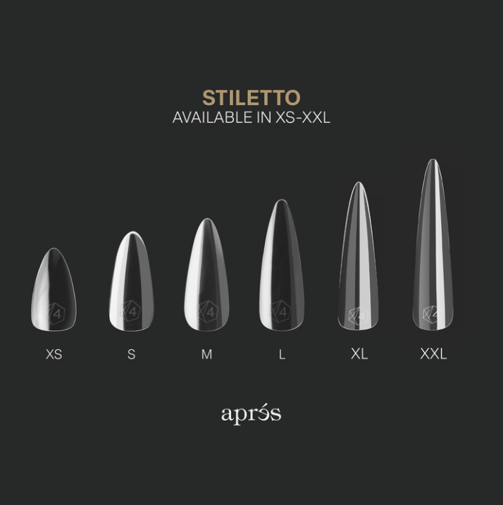 Apres Gel-X Tips 2.0 (420pc) - Sculpted XXLong Stiletto sizes