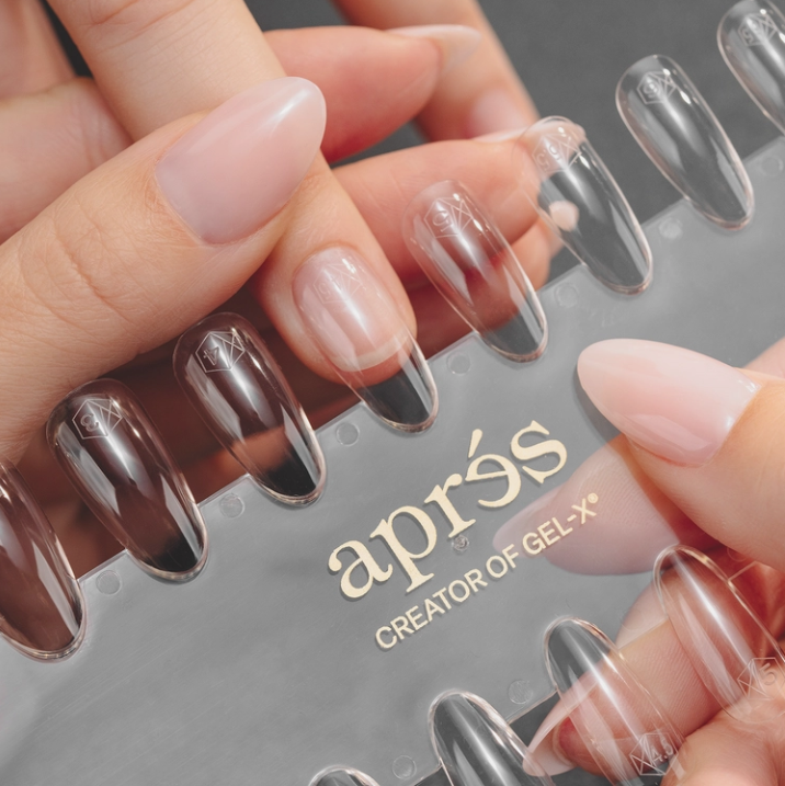 Apres Gel-X Tip Swatch: Natural Extra Short Almond/Round hand