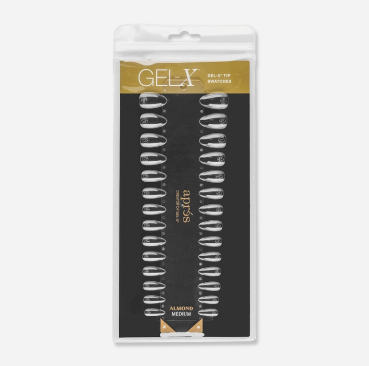 Apres Gel-X Tip Swatch: Natural Extra Short Almond/Round bag