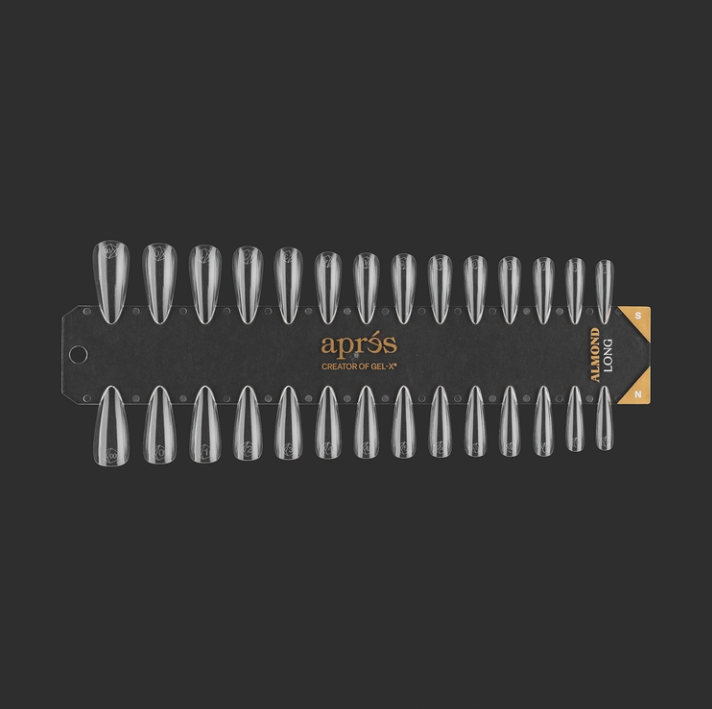 Apres Gel-X Tip black Swatch: Natural/Sculpted Long Almond