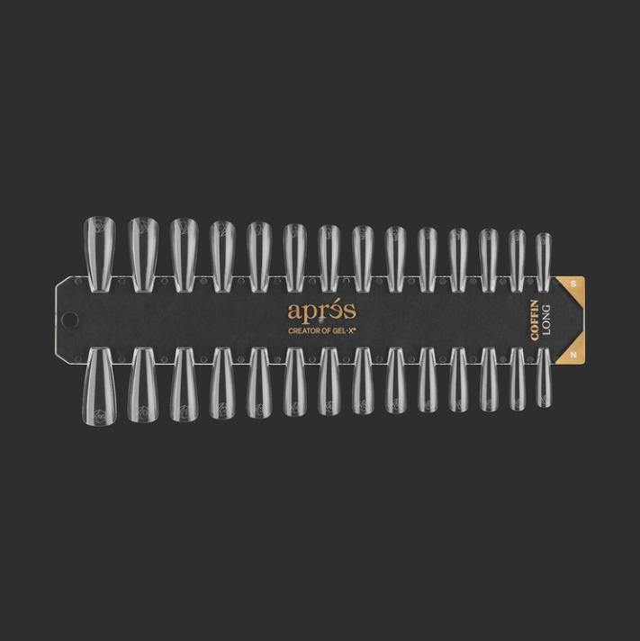 Apres Gel-X Tip black Swatch: Natural/Sculpted Long Coffin