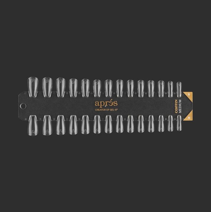 Apres Gel-X Tip black Swatch: Natural/Sculpted Medium Coffin