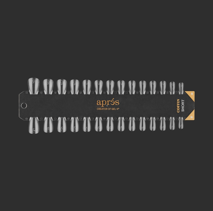 Apres Gel-X Tip black Swatch: Natural/Sculpted Short Coffin