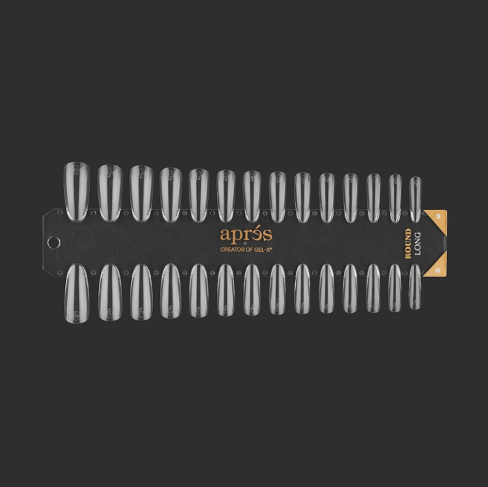 Apres Gel-X Tip black Swatch: Natural/Sculpted Long Round