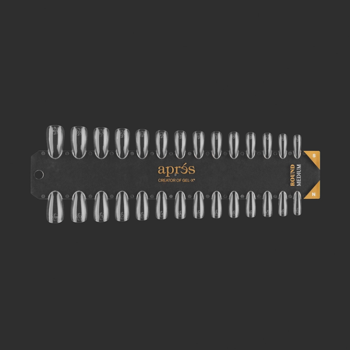 Apres Gel-X Tip black Swatch: Natural/Sculpted Medium Round