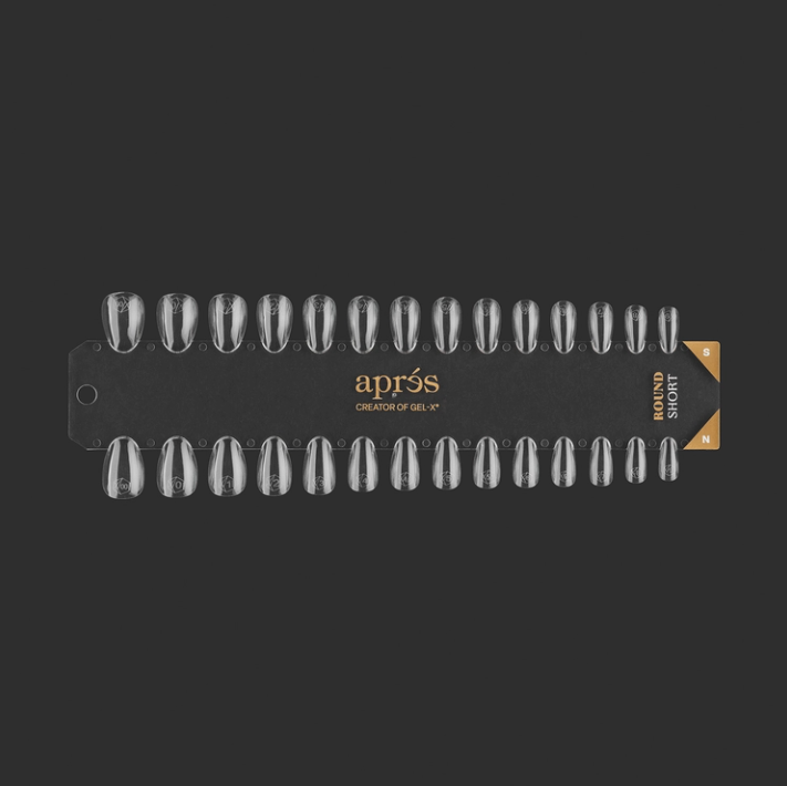 Apres Gel-X Tip black Swatch: Natural/Sculpted Short Round