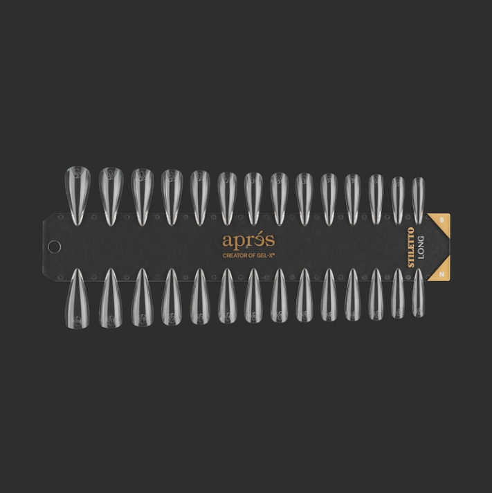 Apres Gel-X Tip black Swatch: Natural/Sculpted Long Stiletto