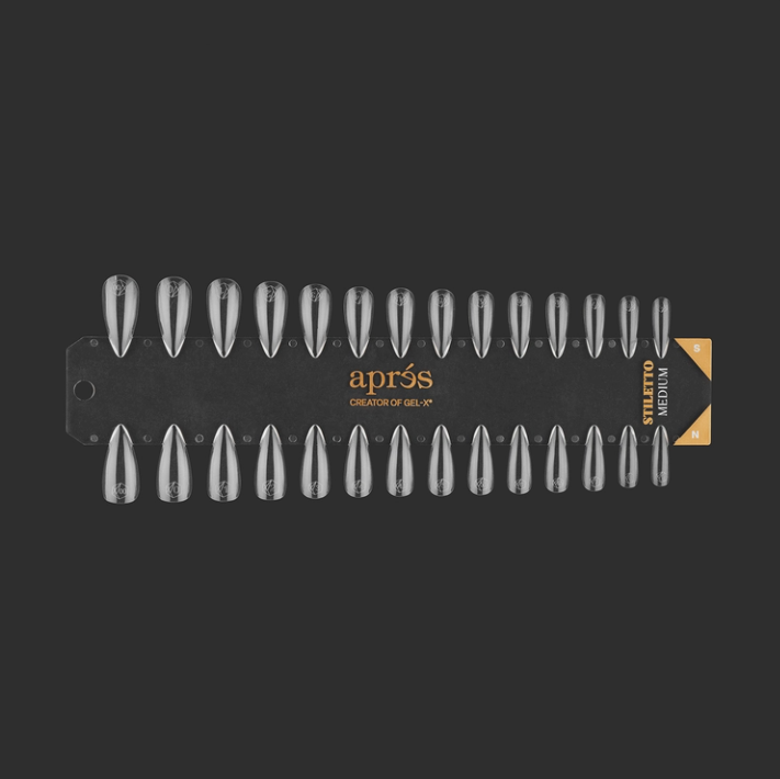 Apres Gel-X Tip black Swatch: Natural/Sculpted Medium Stiletto