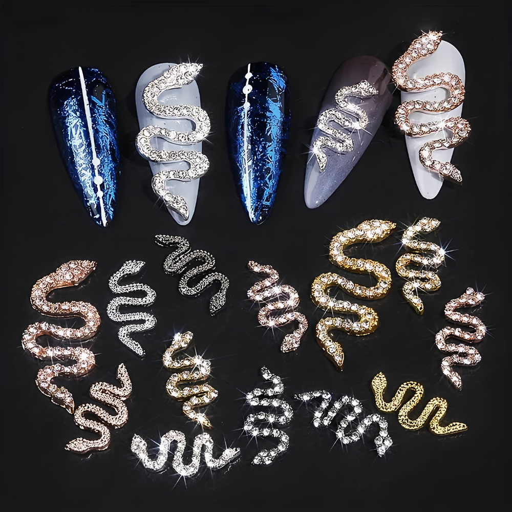 Nail Charms - Assorted Large Rhinestone Snakes