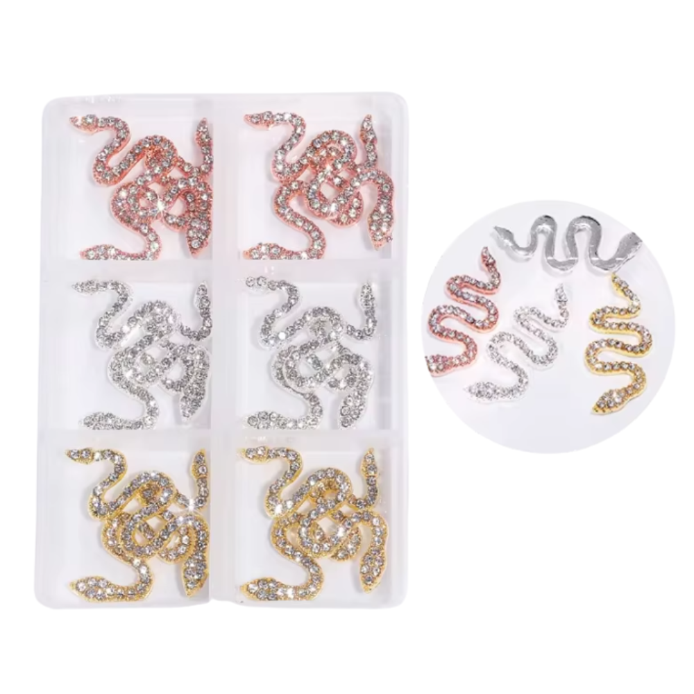 Nail Charms - Assorted Large Rhinestone Snakes