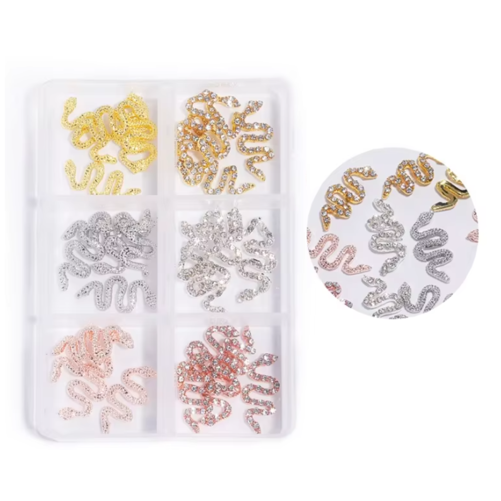 Nail Charms - Assorted Rhinestone Snakes