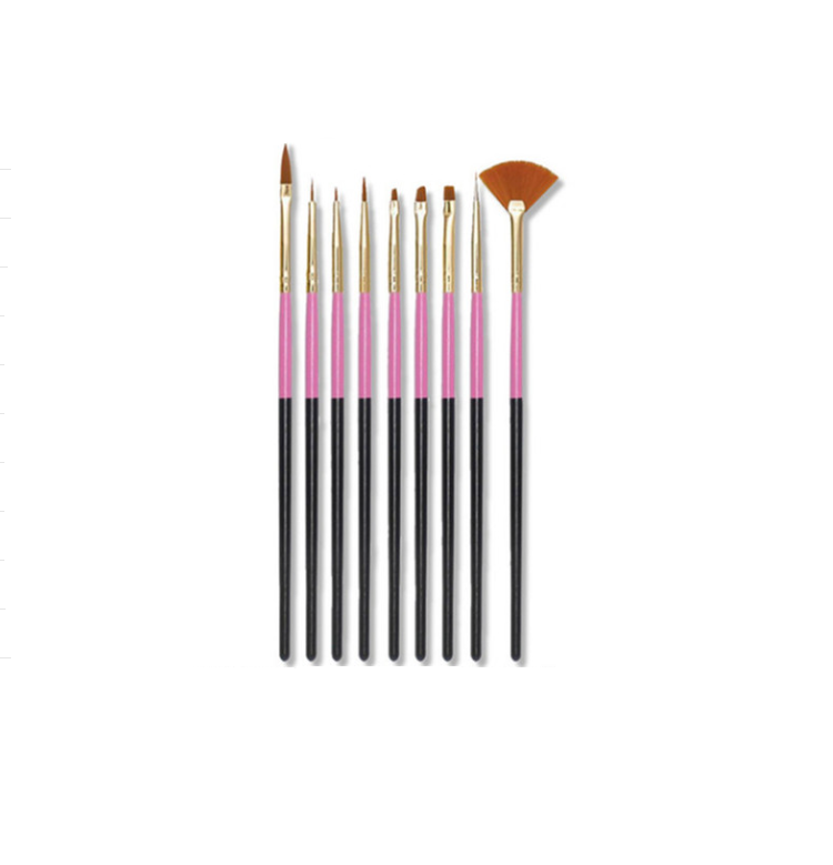 Berkeley Nail Art Brush Set - 9 Style (Black Handle)