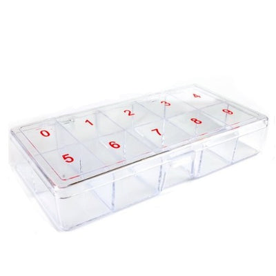 Empty Nail Tip Box (0-9) - Clear (Mini)