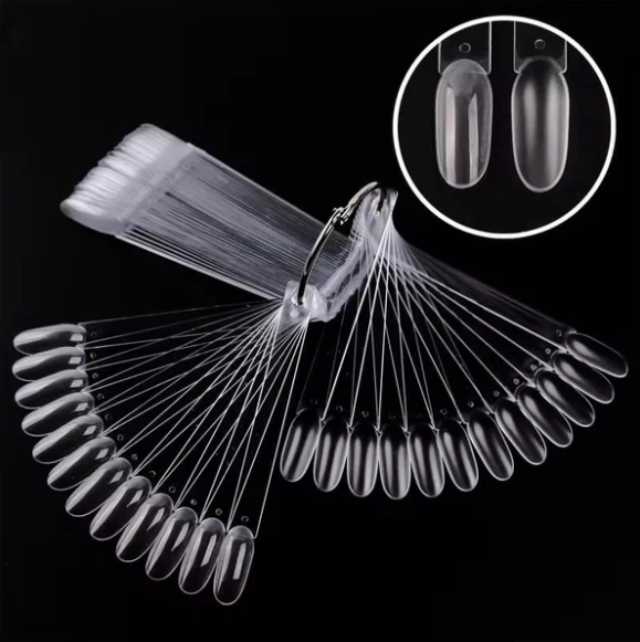 Clear 50pc Nail Art Oval Color Display Swatch Ring