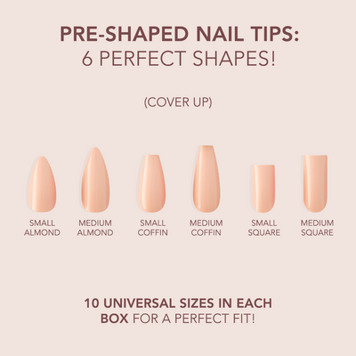 Each shapes of Cover Up Gelly Cover Tips by Kiara Sky