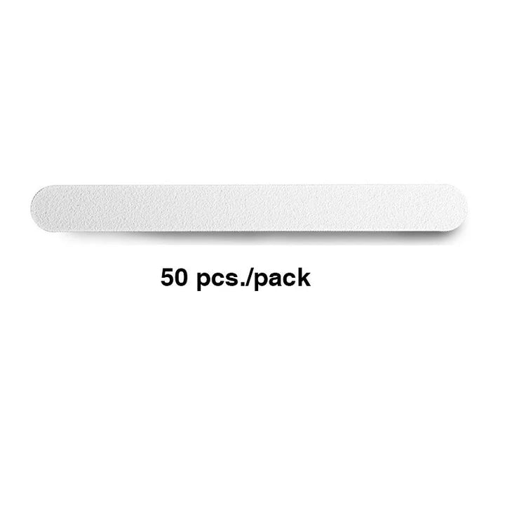 Cre8tion White Disposable Mini Nail File 5" - 80/100 Wood core 50pc