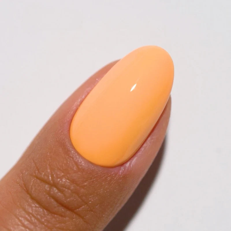 DND Diva Gel Polish - 205 Papaya Pop finger