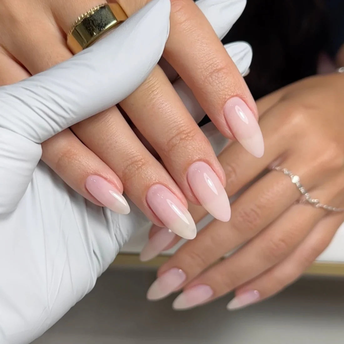 DND DC Dap Dip Powder 1.6oz - 2436 Blush Haze hand