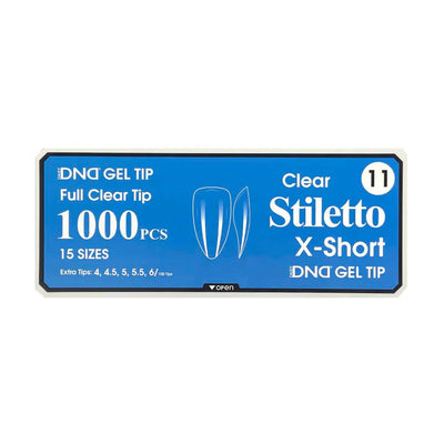 DND Clear Gel Tips 1000pc - #11 X-Short Stiletto