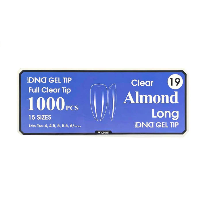 DND Clear Gel Tips 1000pc - #19 Long Almond