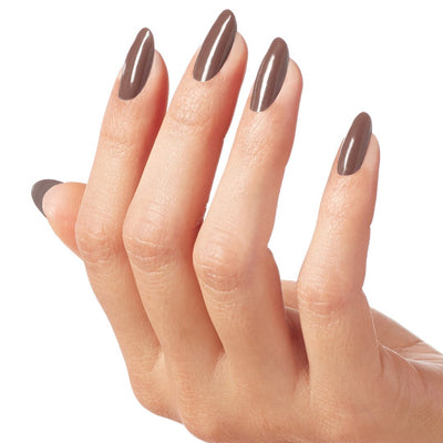 hands wearing LA04 Espresso Your Inner Self Intelli-Gel by OPI