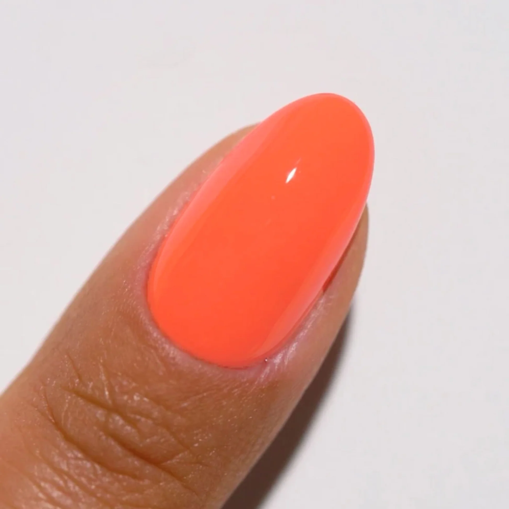 finger wearing DND Gel Polish 544 Orange Cove, CA