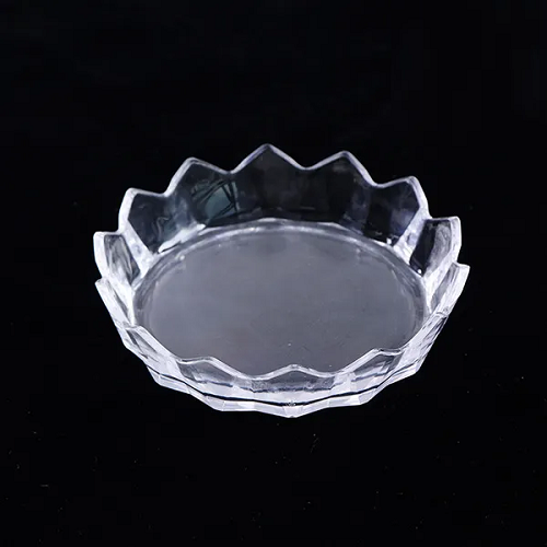 Nail Art Clear Mixing Palette with Flower Petal Rim