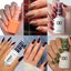 hands wearing DND Fall Gel Polish 6pc Bundle - Season of Fall