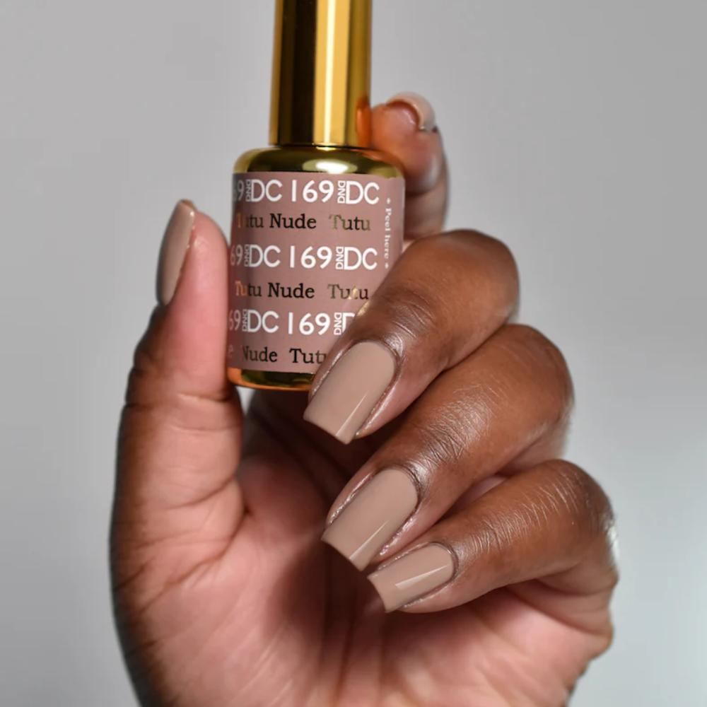hands wearing DND DC Gel - 169 Tutu Nude