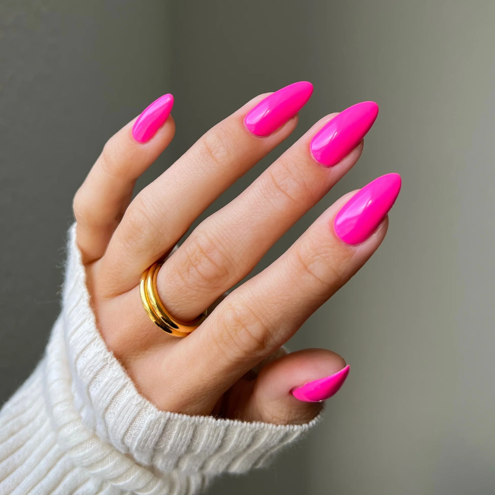 hands wearing DND Gel Polish - 558 Cherry Blossom