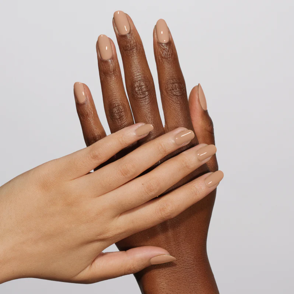 hands wearing DND Gel Polish - 980 Boogie On Brown